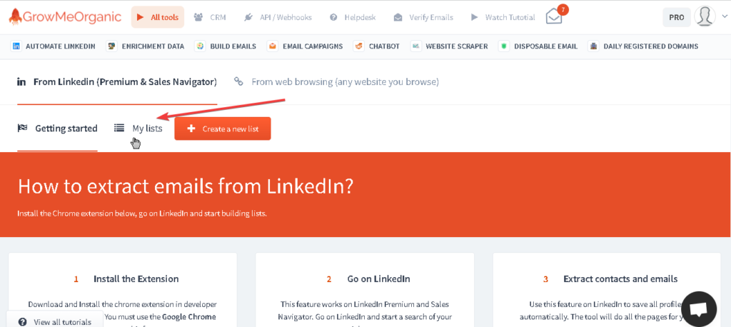 Creating a List to save extracted LinkedIn Profiles (2)